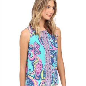 Lilly Pulitzer Iona sea blue island sleeveless top